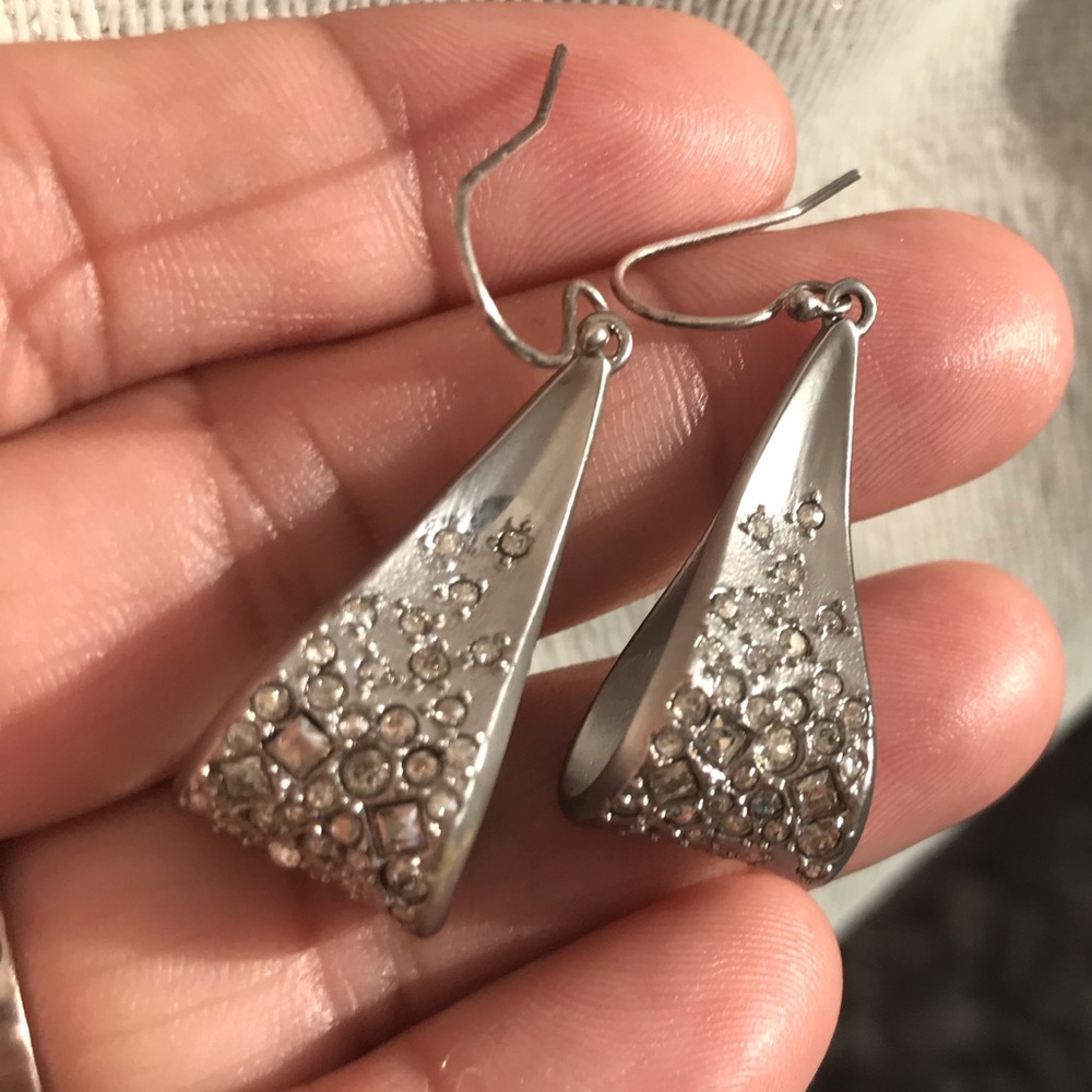 Alexis Bittar Silver Crystal Drop Earrings